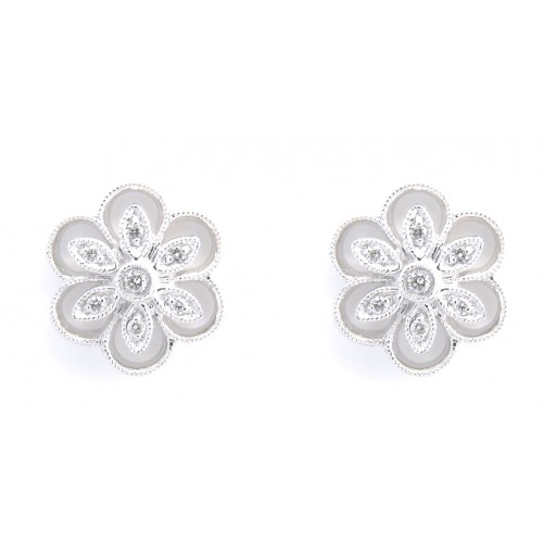 14K White Gold Diamond Earrings