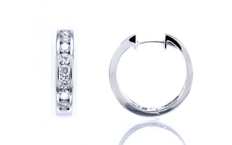 14K White Gold Diamond Earrings