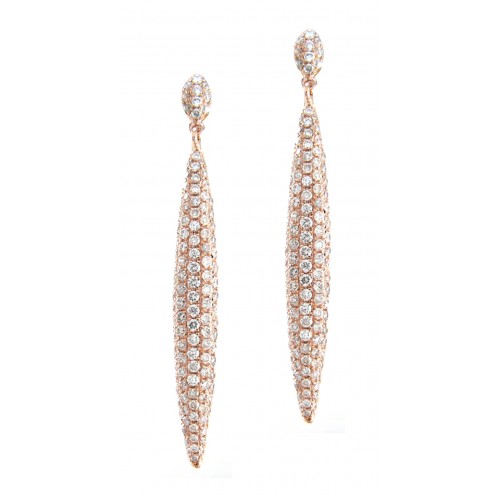 14K Rose Gold Diamond Earrings