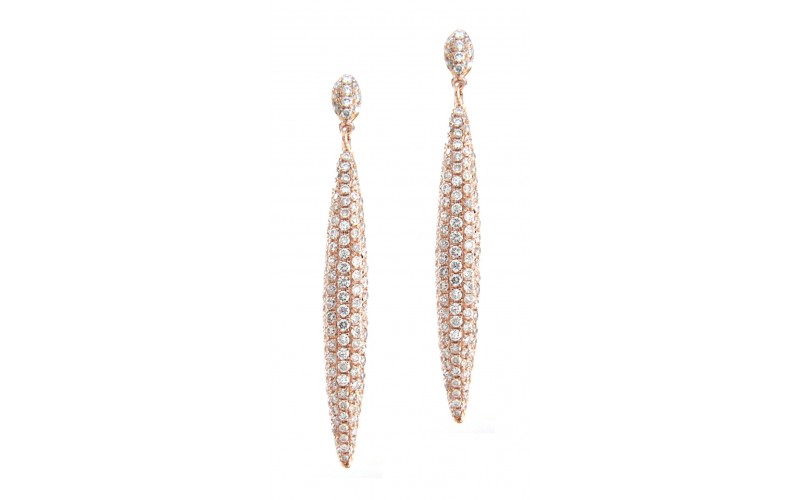 14K Rose Gold Diamond Earrings