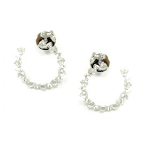 18K White Gold & Palladium Diamond Earrings