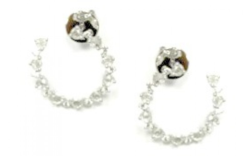 18K White Gold & Palladium Diamond Earrings