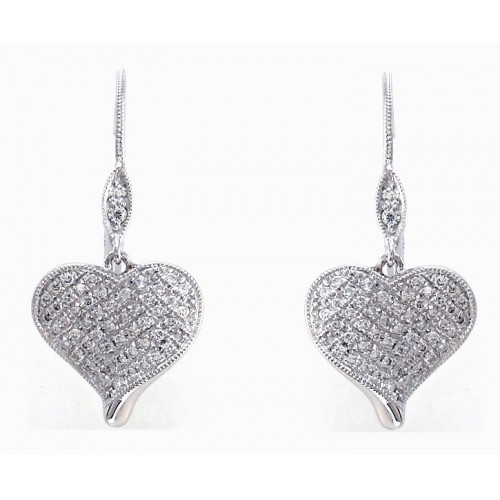 14K White Gold Diamond Earrings