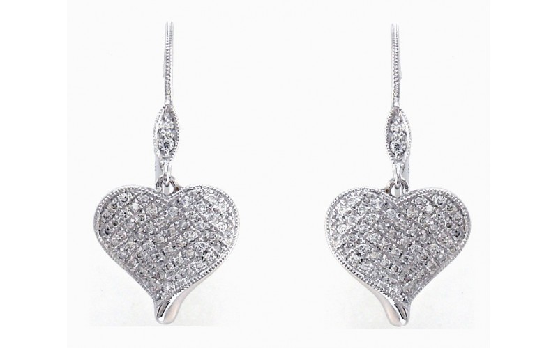 14K White Gold Diamond Earrings