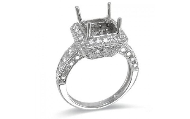 18K White Gold Diamond Ring Mounting