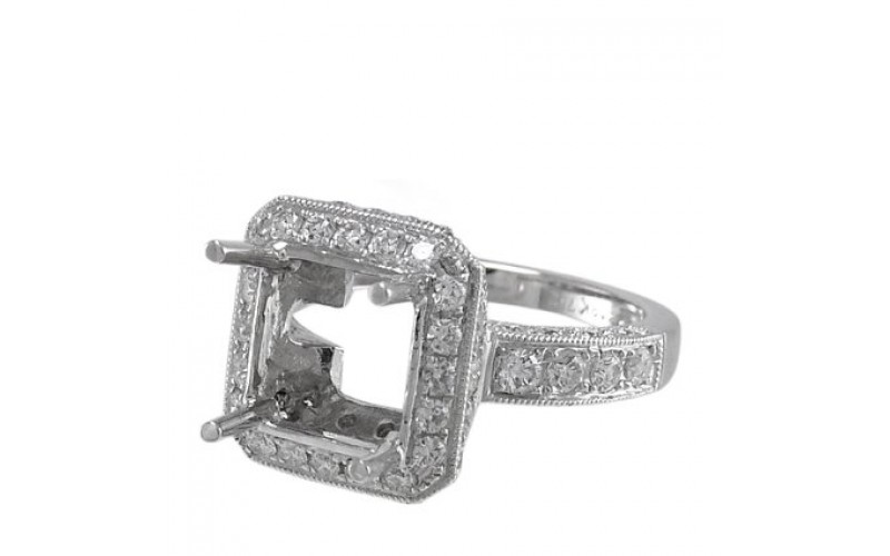 18K White Gold Diamond Ring Mounting