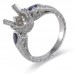 14K White Gold Sapphire With Diamond Ring Mounting