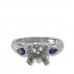 14K White Gold Sapphire With Diamond Ring Mounting