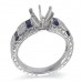 14K White Gold Sapphire With Diamond Ring Mounting