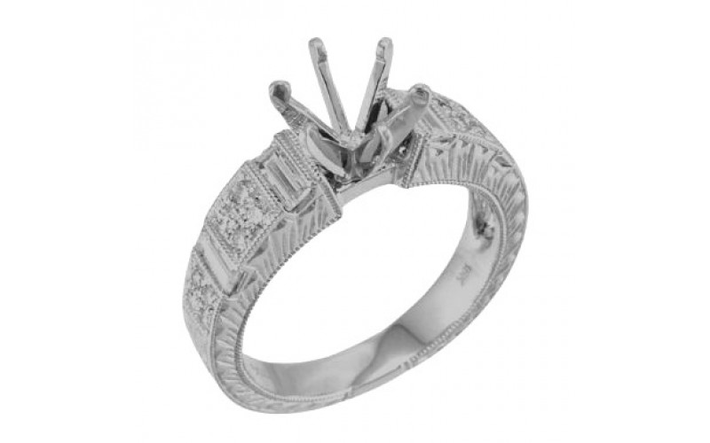 18K White Gold Diamond Ring Mounting