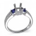 14K White Gold Sapphire With Diamond Ring Mounting