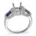 14K White Gold Sapphire With Diamond Ring Mounting