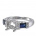 14K White Gold Sapphire With Diamond Ring Mounting