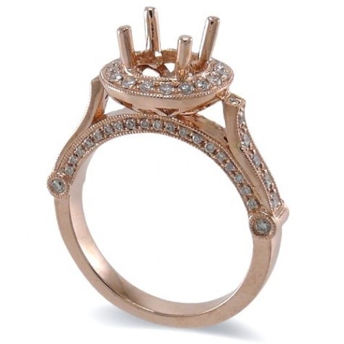 14K Rose Gold Diamond Ring Mounting