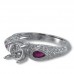 14K White Gold Ruby With Diamond Ring Mounting