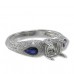 14K White Gold Sapphire With Diamond Ring Mounting