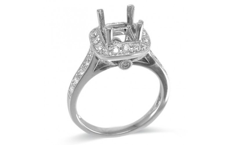 14K White Gold Diamond Ring Mounting
