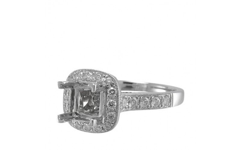 14K White Gold Diamond Ring Mounting