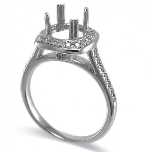 14K White Gold Diamond Ring Mounting