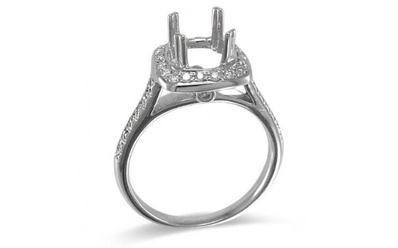 14K White Gold Diamond Ring Mounting