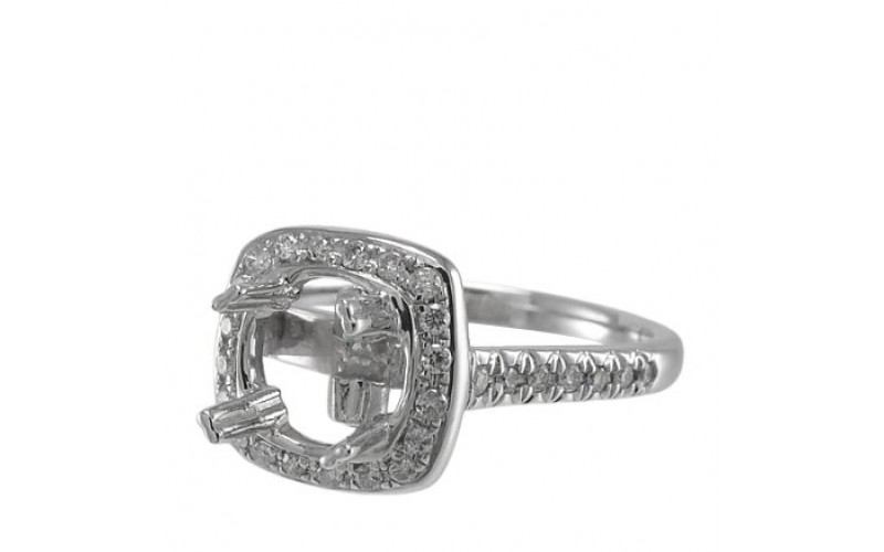 14K White Gold Diamond Ring Mounting