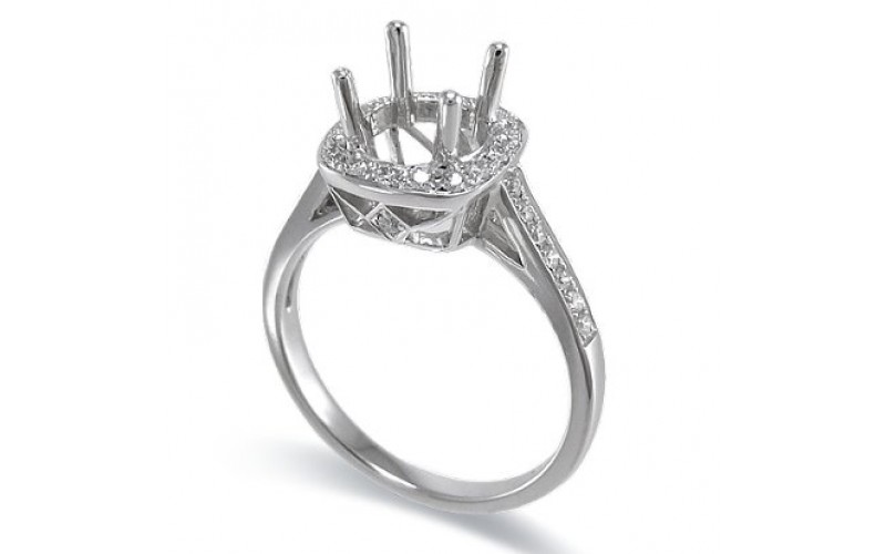 14K White Gold Diamond Ring Mounting