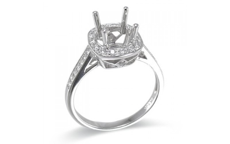 14K White Gold Diamond Ring Mounting