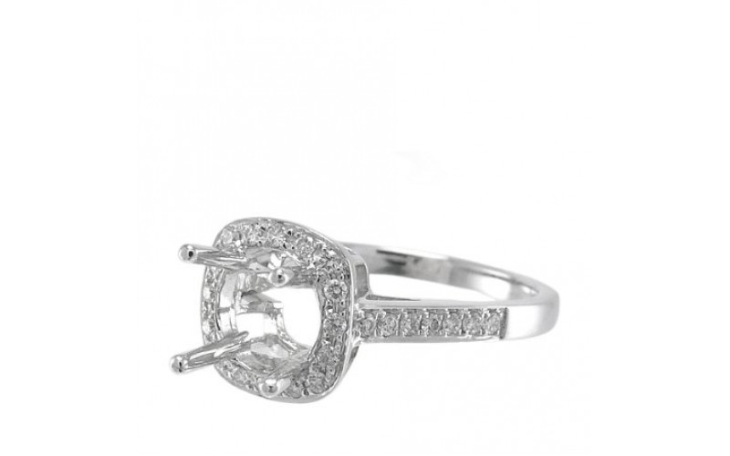 14K White Gold Diamond Ring Mounting