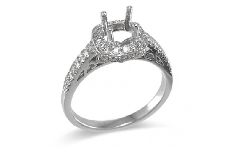 14K White Gold Diamond Ring Mounting