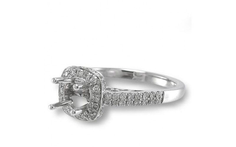 14K White Gold Diamond Ring Mounting