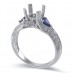 14K White Gold Sapphire With Diamond Ring Mounting