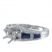 14K White Gold Sapphire With Diamond Ring Mounting