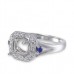 14K White Gold Sapphire With Diamond Ring Mounting