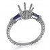 14K White Gold Sapphire With Diamond Ring Mounting