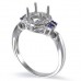 14K White Gold Sapphire With Diamond Ring Mounting