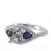 14K White Gold Sapphire With Diamond Ring Mounting