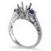 14K White Gold Sapphire With Diamond Ring Mounting