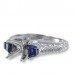 14K White Gold Sapphire With Diamond Ring Mounting