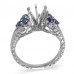 14K White Gold Sapphire With Diamond Ring Mounting