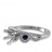 14K White Gold Sapphire With Diamond Ring Mounting