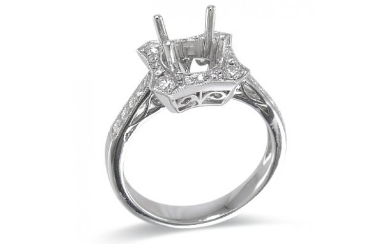 14K White Gold Diamond Ring Mounting