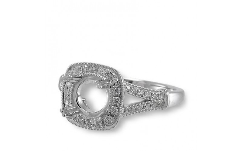 14K White Gold Diamond Ring Mounting