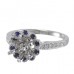 14K White Gold Sapphire With Diamond Ring Mounting