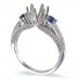 14K White Gold Sapphire With Diamond Ring Mounting