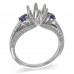 14K White Gold Sapphire With Diamond Ring Mounting