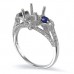 14K White Gold Sapphire With Diamond Ring Mounting