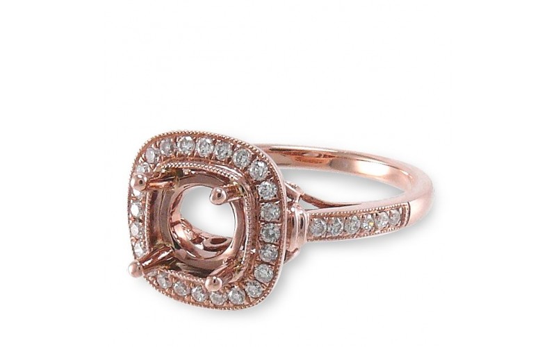 14K Rose Gold Diamond Ring Mounting