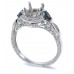 14K White Gold Sapphire With Diamond Ring Mounting