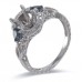 14K White Gold Sapphire With Diamond Ring Mounting