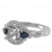 14K White Gold Sapphire With Diamond Ring Mounting